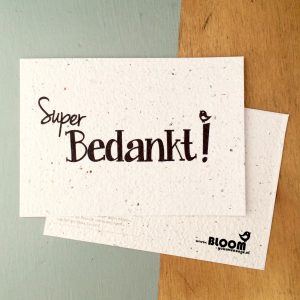 Bloeikaart met bloemzaadjes Super bedankt